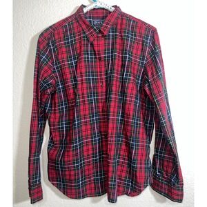 Chaps Men's XL Multicolor Plaid Button-Down‎ Shirt Long Sleeve 100% Cotton